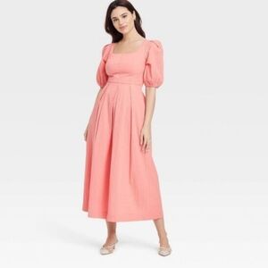 A New Day Coral Pink Cotton Dress